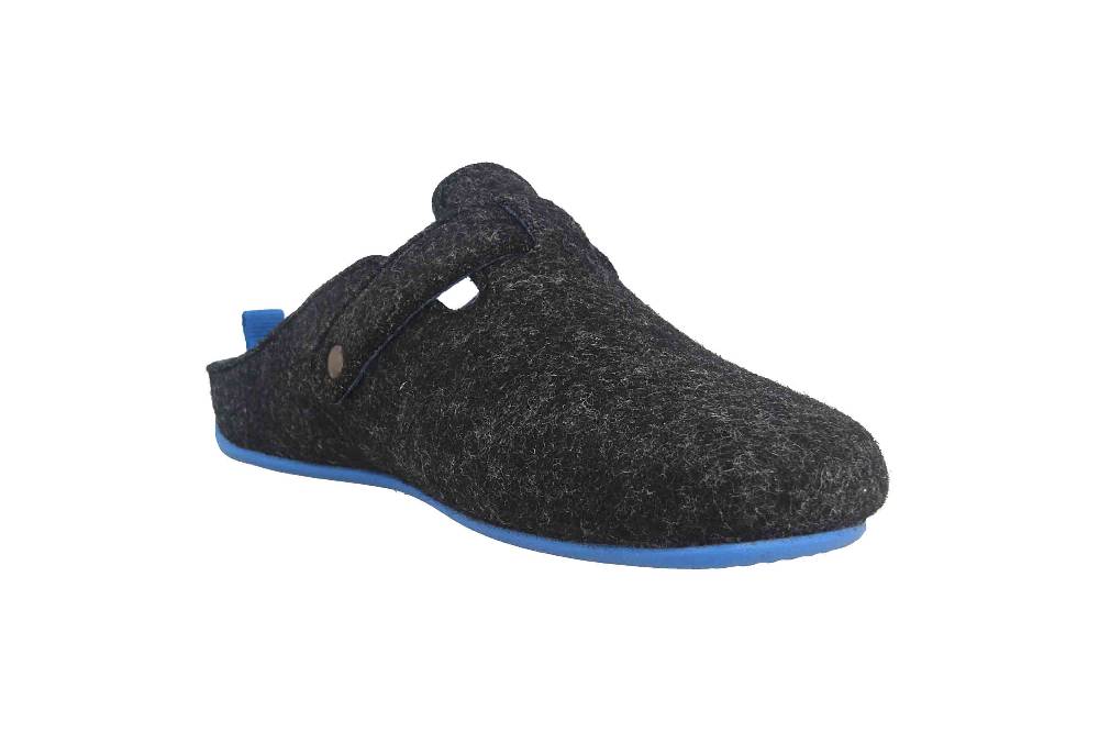 Andres Machado Clogs & Hausschuhe In Übergrößen Schwarz VAL Black Blue/Damen Große Damenschuhe