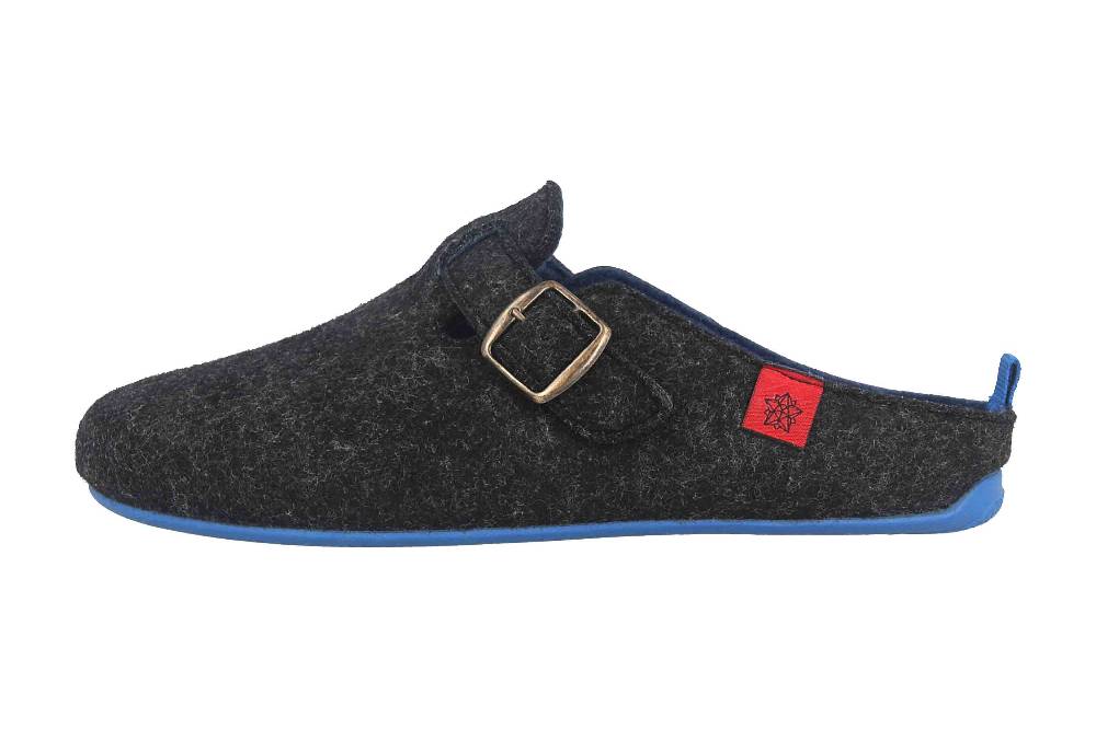 Andres Machado Clogs & Hausschuhe in Übergrößen Schwarz VAL Black Blue/ Herren große Herrenschuhe