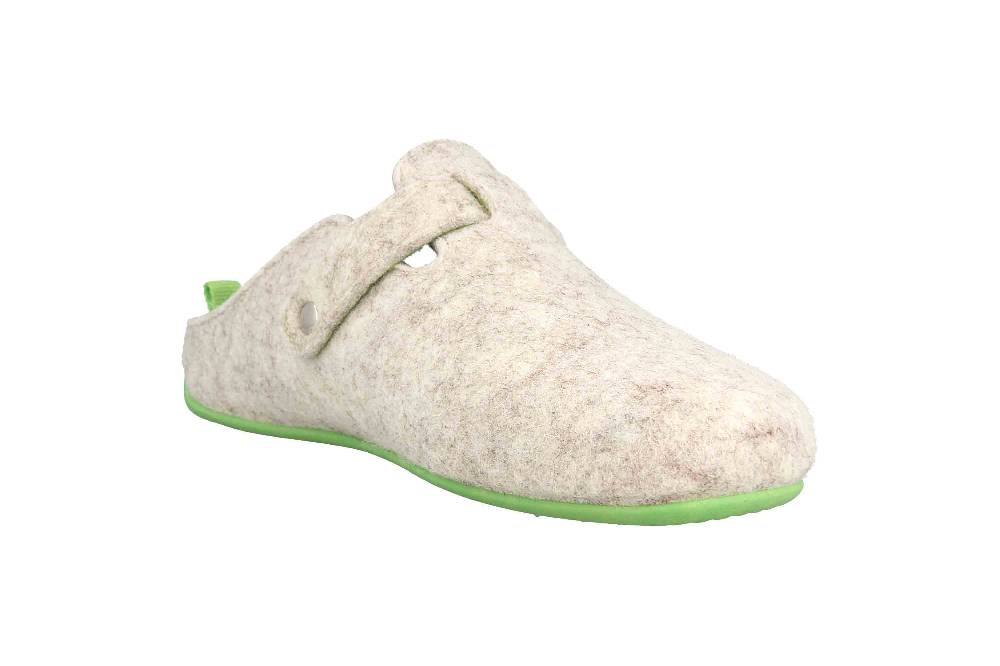 Andres Machado Clogs & Hausschuhe In Übergrößen Weiß Val White Green/ Damen Große Damenschuhe