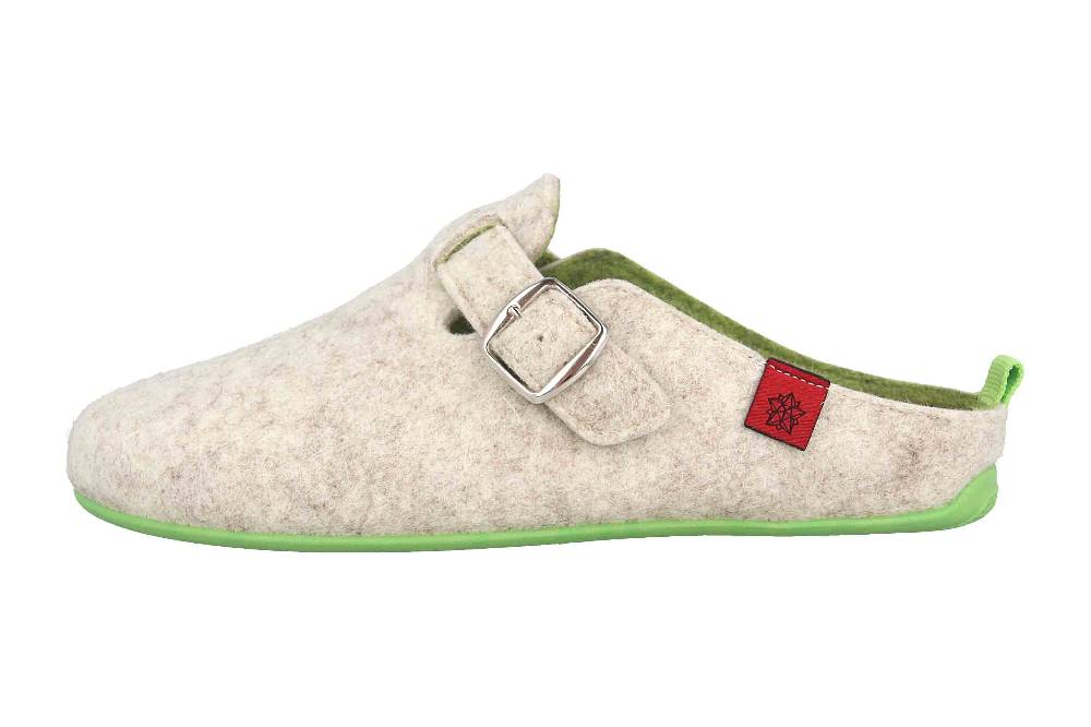 Andres Machado Clogs & Hausschuhe in Übergrößen Weiß Val White Green/ Damen große Damenschuhe