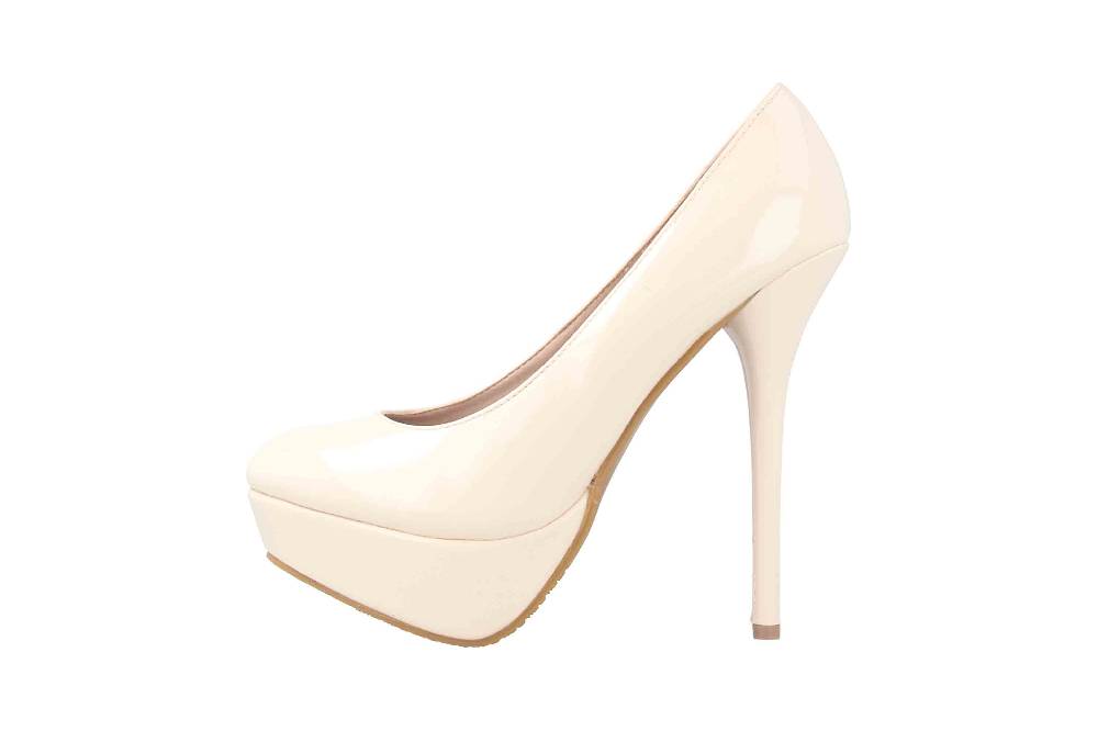 Andres Machado High Heels in Übergrößen Beige AM453 Charol Beige große Damenschuhe