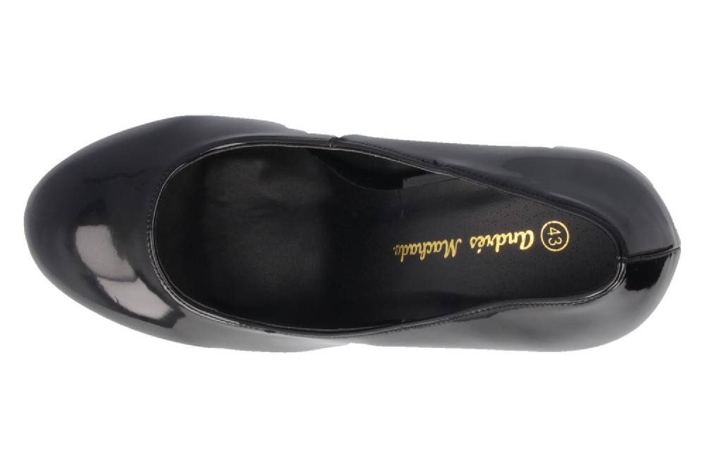 Andres Machado High Heels In Übergrößen Schwarz AM453 Charol Negro Große Damenschuhe