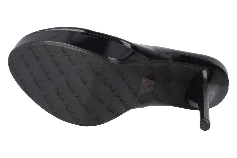 Andres Machado High Heels In Übergrößen Schwarz AM453 Charol Negro Große Damenschuhe