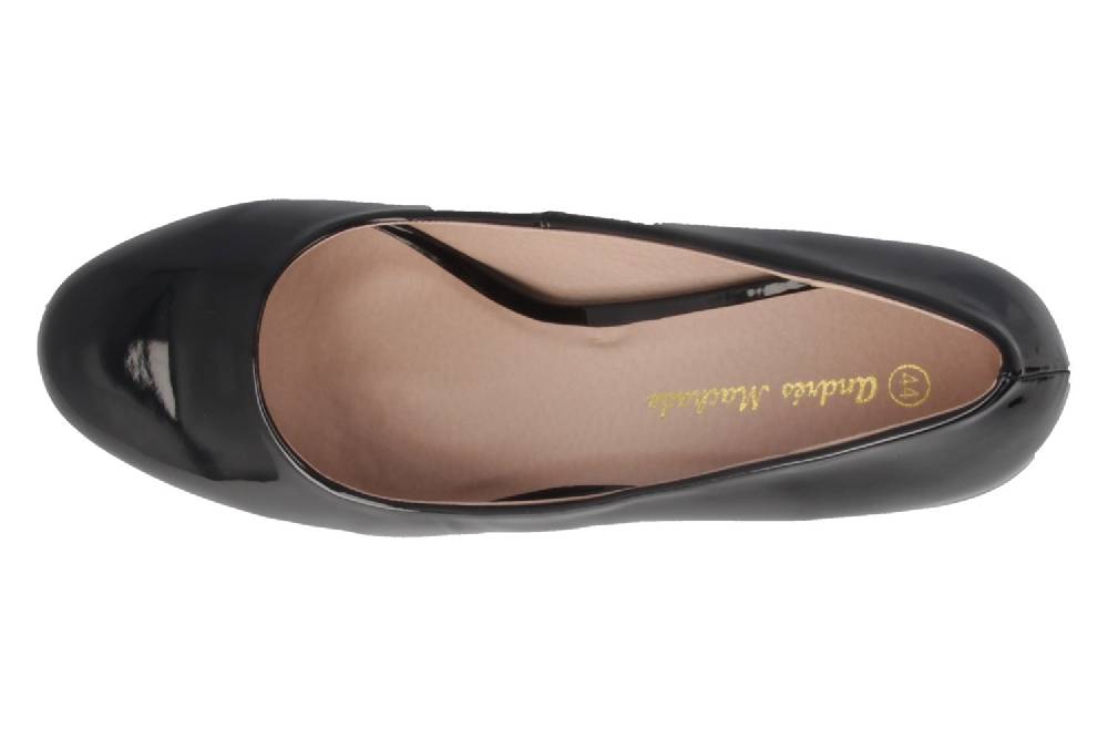 Andres Machado Pumps In Übergrößen Schwarz AM422 Charol Negro Große Damenschuhe