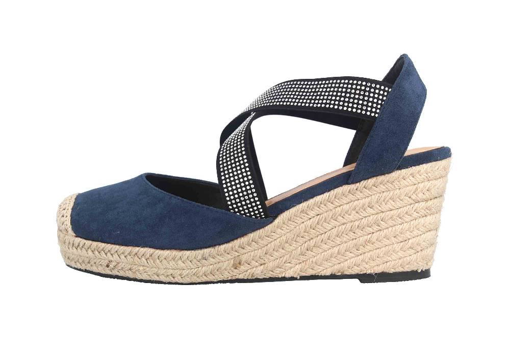 Andres Machado Sandalen in Übergrößen Blau AM5431 Ante Azul große Damenschuhe