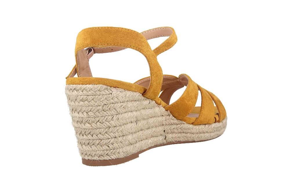 Andres Machado Sandalen In Übergrößen Gelb AM5550 Ante Mostaza Große Damenschuhe