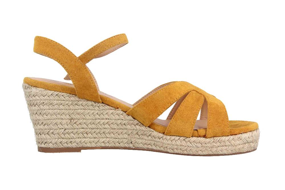 Andres Machado Sandalen In Übergrößen Gelb AM5550 Ante Mostaza Große Damenschuhe