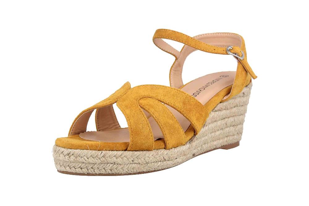Andres Machado Sandalen In Übergrößen Gelb AM5550 Ante Mostaza Große Damenschuhe