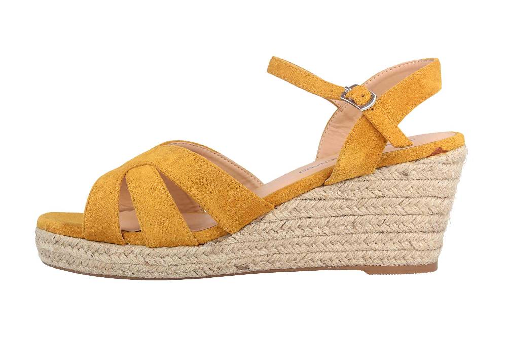 Andres Machado Sandalen in Übergrößen Gelb AM5550 Ante Mostaza große Damenschuhe