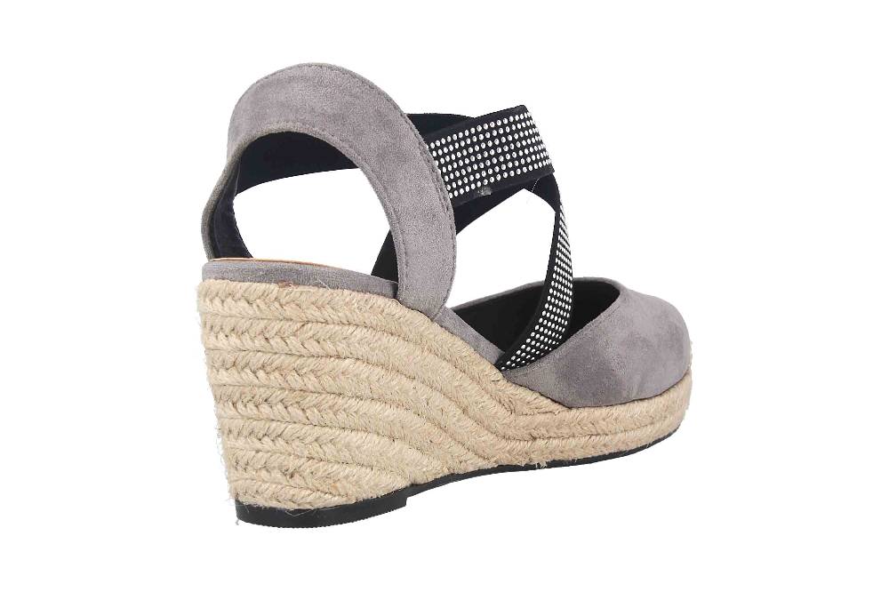 Andres Machado Sandalen In Übergrößen Grau AM5431 Ante Gris Große Damenschuhe