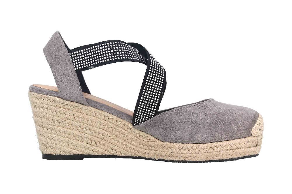 Andres Machado Sandalen In Übergrößen Grau AM5431 Ante Gris Große Damenschuhe