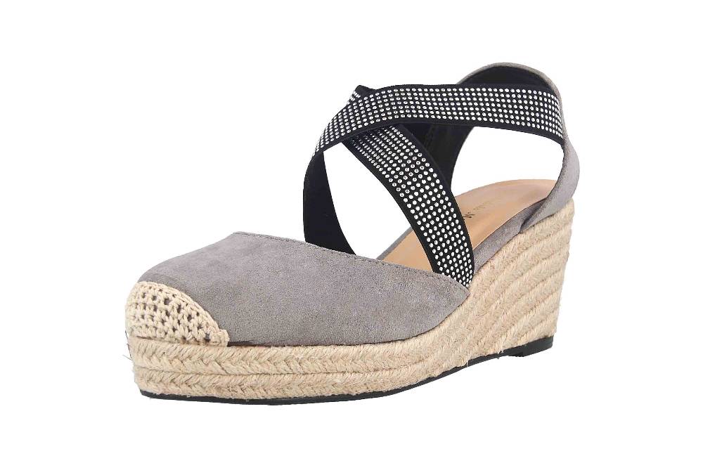 Andres Machado Sandalen In Übergrößen Grau AM5431 Ante Gris Große Damenschuhe