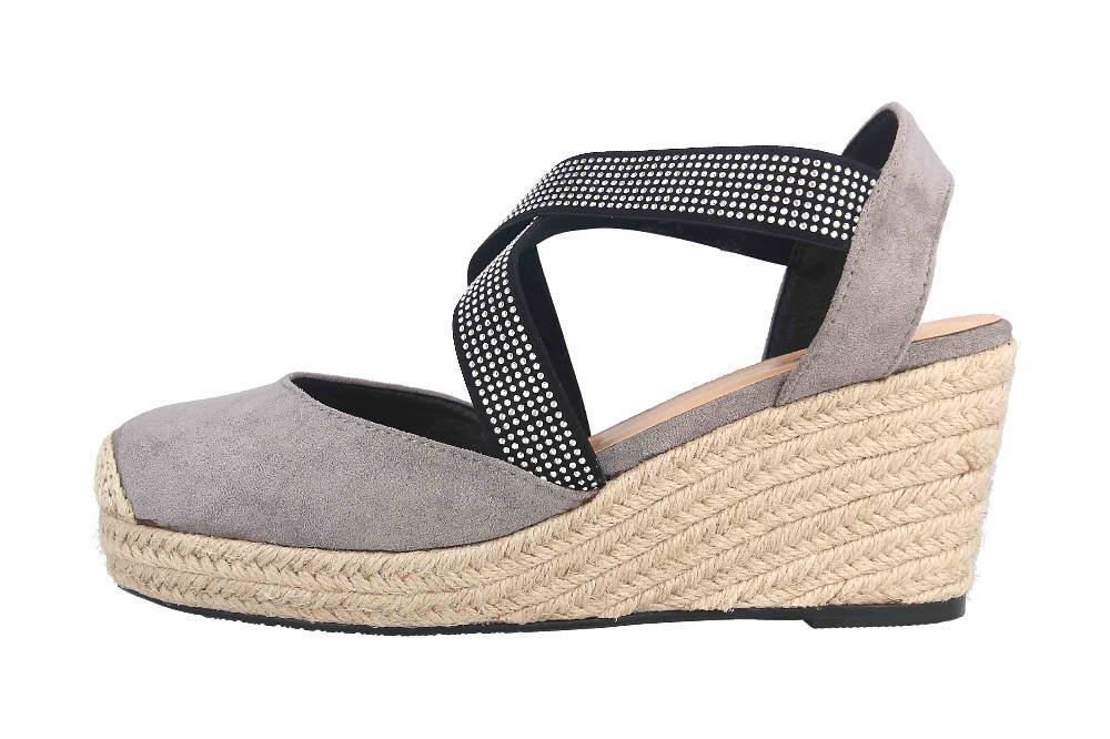 Andres Machado Sandalen in Übergrößen Grau AM5431 Ante Gris große Damenschuhe