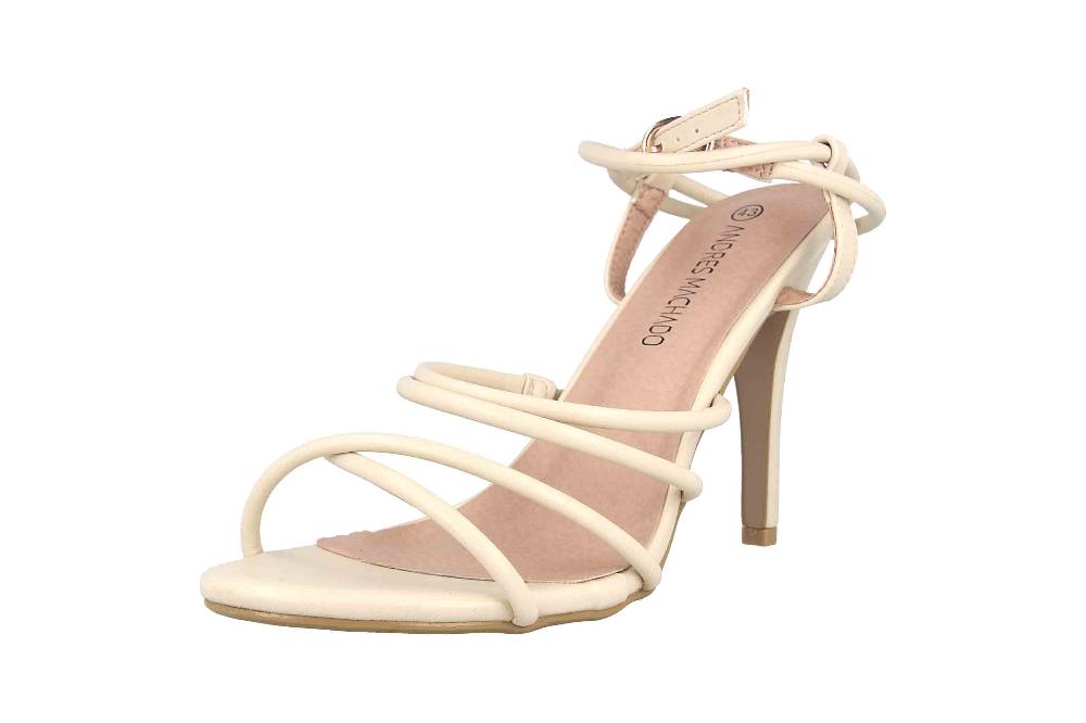 Andres Machado Sandaletten In Übergrößen Elfenbein AM5509 Soft Crema Große Damenschuhe