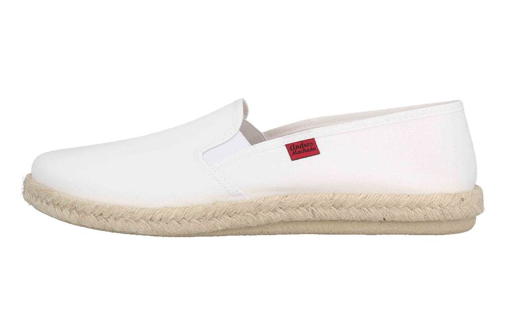 Andres Machado Slipper in Übergrößen Weiß AM500 Lona Blanco/ Damen große Damenschuhe