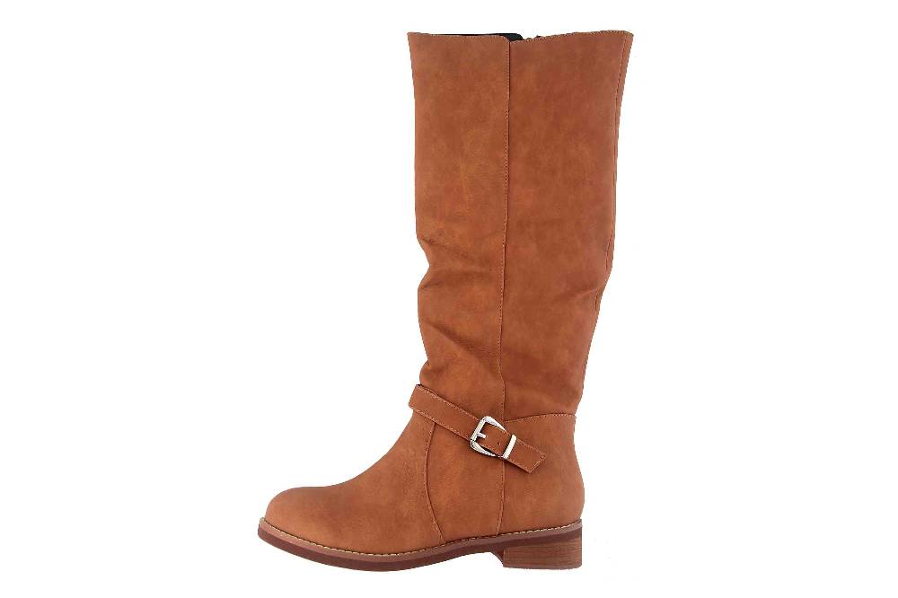 Andres Machado Stiefel in Übergrößen Braun AM4145 Pull Camel große Damenschuhe