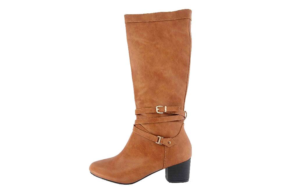 Andres Machado Stiefel in Übergrößen Braun AM4183 Soft Camel große Damenschuhe