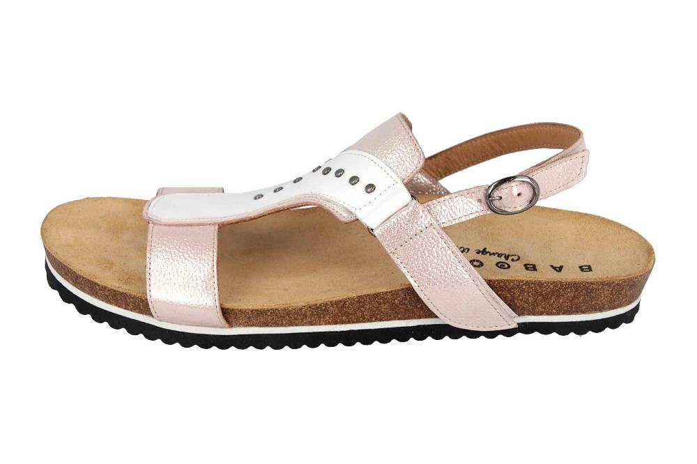 Baboos Sandalen in Übergrößen Weiss/Rose 19Y03.07 169-109 große Damenschuhe