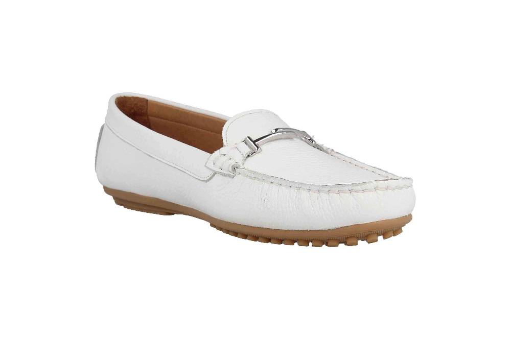 Babouche Lifestyle Mokassin In Übergrößen Weiß 03-002-11-02-25 Große Damenschuhe