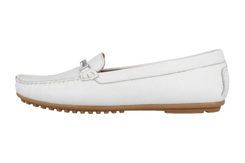 Babouche Lifestyle Mokassin in Übergrößen Weiß 03-002-11-02-25 große Damenschuhe