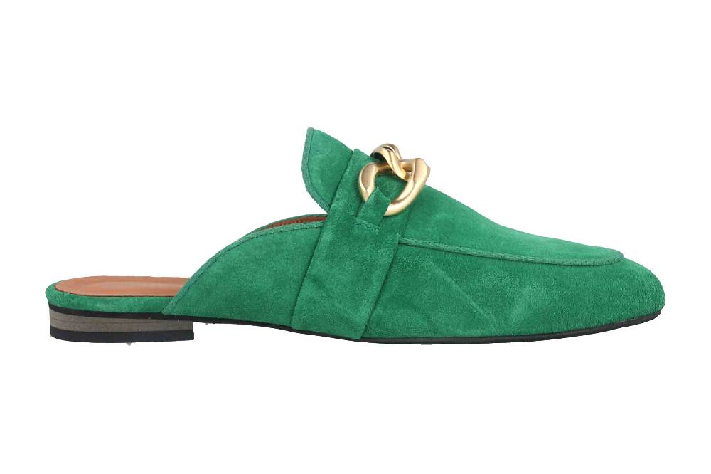 Babouche Lifestyle Pantoletten In Übergrößen Grün G5602-2-59 Große Damenschuhe