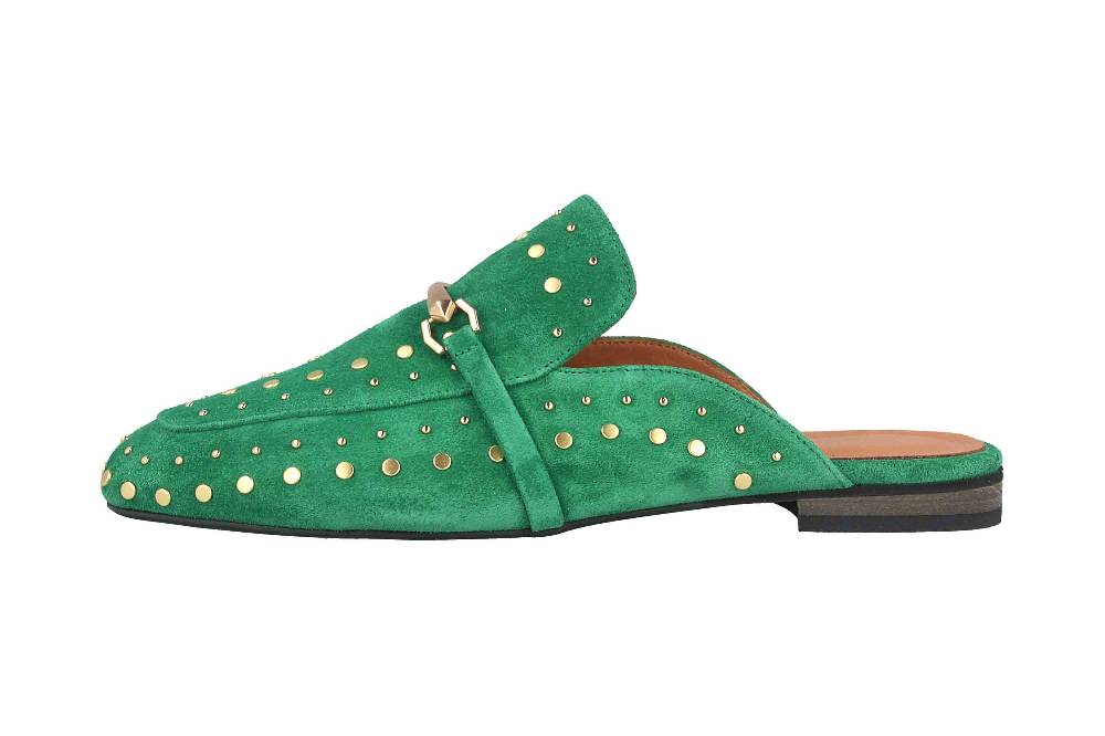 Babouche Lifestyle Pantoletten in Übergrößen Grün G5615-2-59 große Damenschuhe