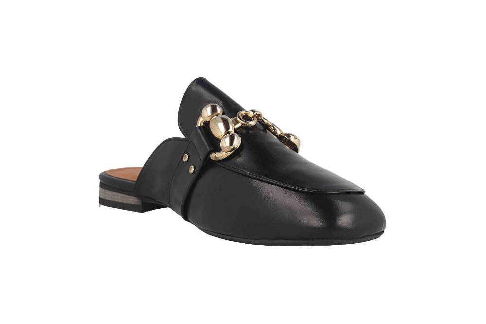 Babouche Lifestyle Pantoletten In Übergrößen Schwarz G5617-1-1 Große Damenschuhe