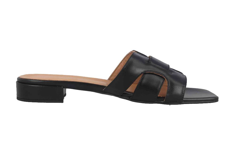 Babouche Lifestyle Pantoletten In Übergrößen Schwarz 6407-1-1 Große Damenschuhe