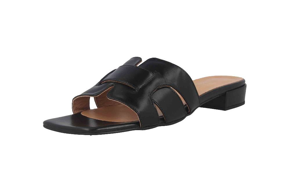 Babouche Lifestyle Pantoletten In Übergrößen Schwarz 6407-1-1 Große Damenschuhe