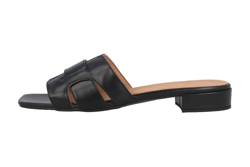 Babouche Lifestyle Pantoletten in Übergrößen Schwarz 6407-1-1 große Damenschuhe