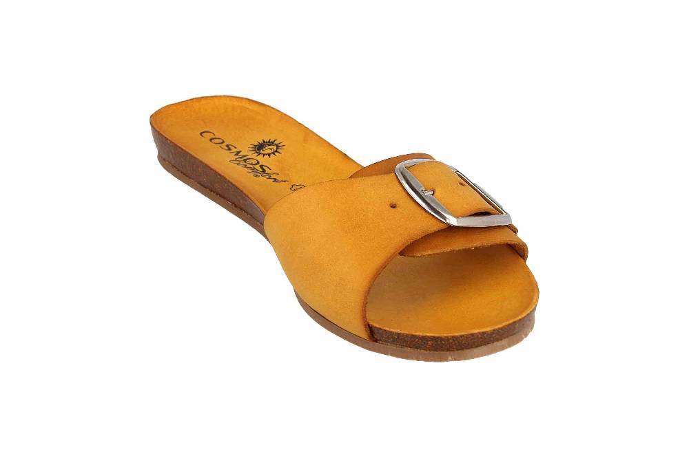 Cosmos Comfort Pantoletten In Übergrößen Gelb 6137-701-6 Große Damenschuhe