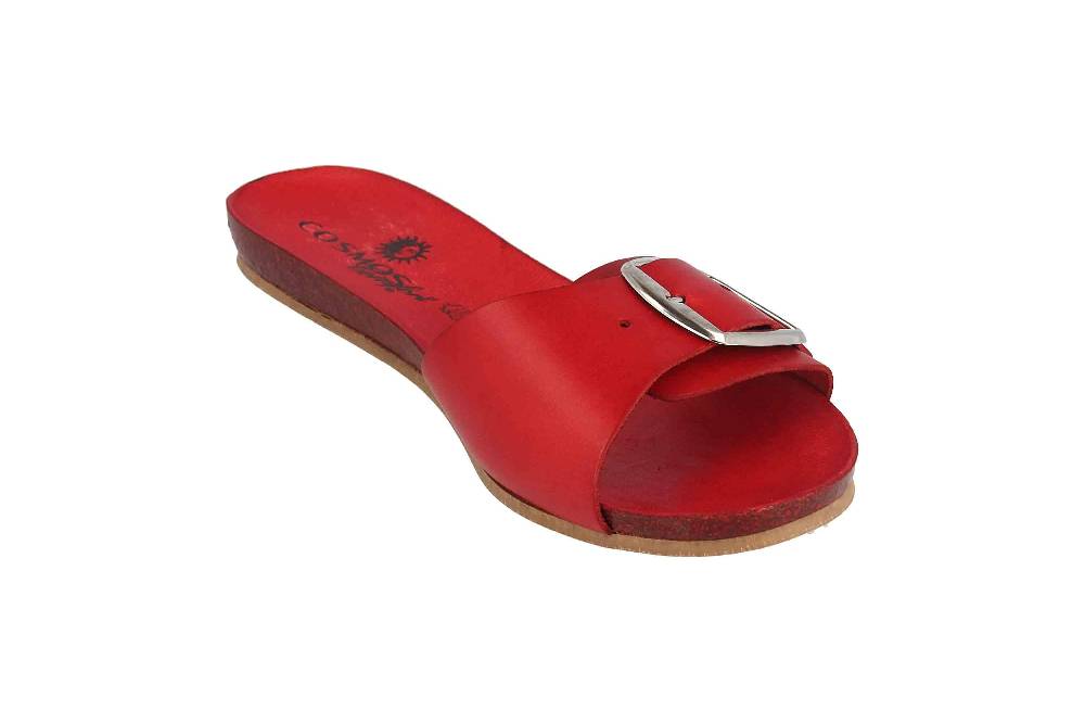 Cosmos Comfort Pantoletten In Übergrößen Rot 6137-701-5 Große Damenschuhe