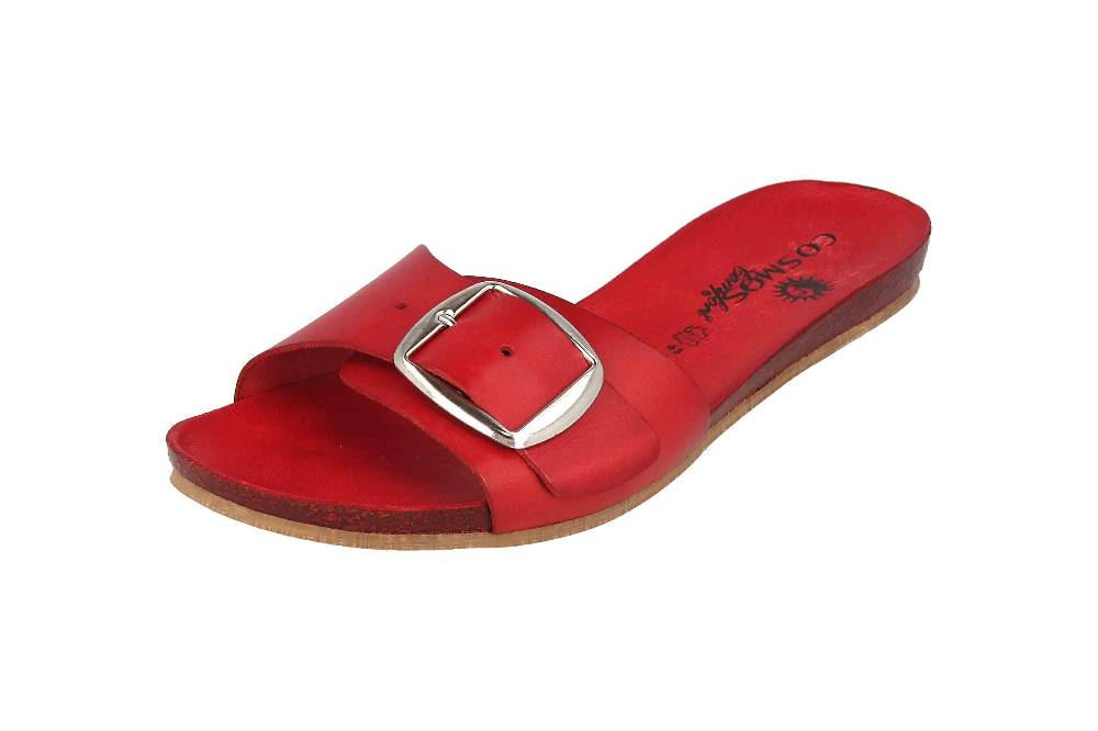 Cosmos Comfort Pantoletten In Übergrößen Rot 6137-701-5 Große Damenschuhe