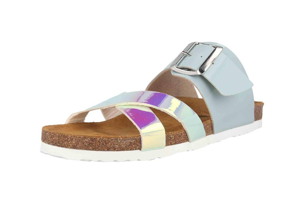 Dr. Brinkmann Pantoletten In Übergrößen Blau 700041-51 Große Damenschuhe