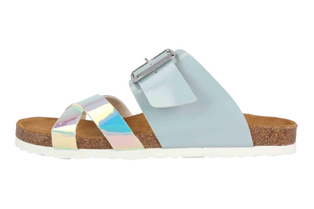 Dr. Brinkmann Pantoletten In Übergrößen Blau 700041-51 Große Damenschuhe