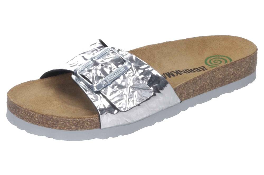 Dr. Brinkmann Pantoletten In Übergrößen Silber 701254 92 Große Damenschuhe