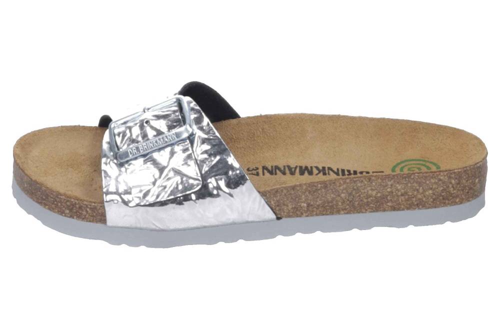 Dr. Brinkmann Pantoletten in Übergrößen Silber 701254 92 große Damenschuhe