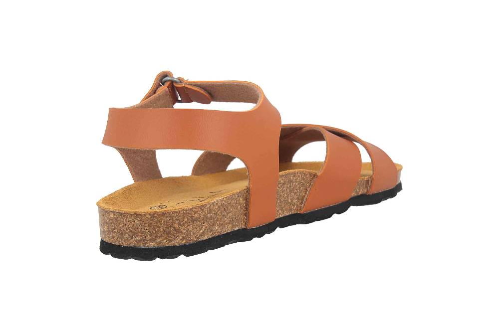 ELLA.shoes Bio-Champion Sandalen In Übergrößen Braun 520030-04 Cognac Große Damenschuhe