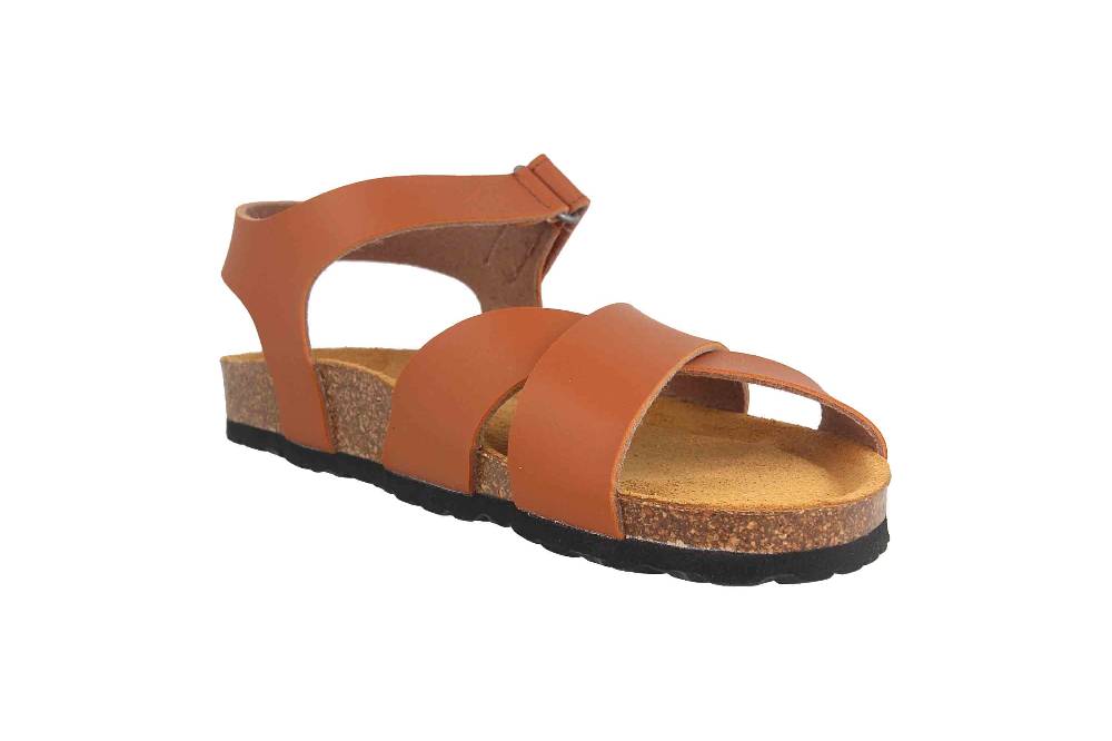 ELLA.shoes Bio-Champion Sandalen In Übergrößen Braun 520030-04 Cognac Große Damenschuhe