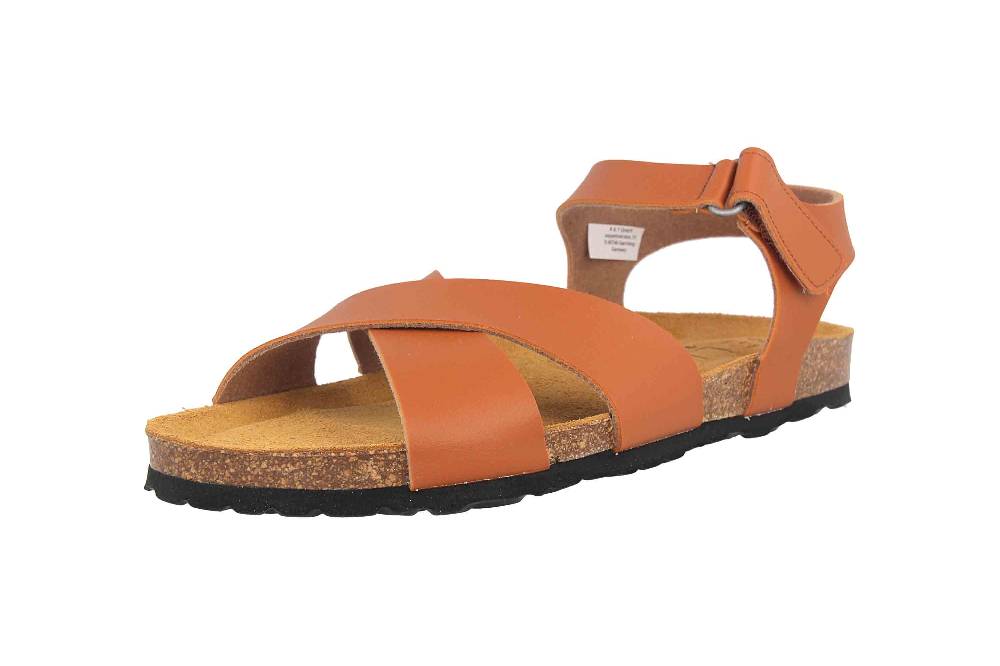 ELLA.shoes Bio-Champion Sandalen In Übergrößen Braun 520030-04 Cognac Große Damenschuhe