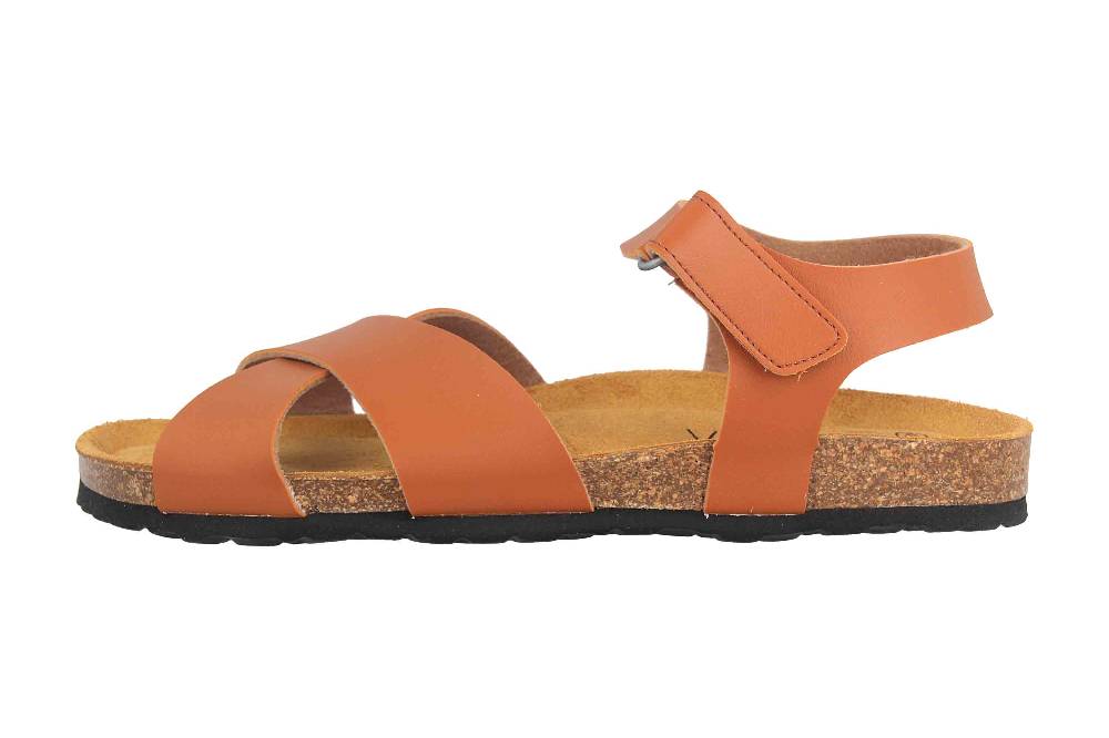 ELLA.shoes Bio-Champion Sandalen in Übergrößen Braun 520030-04 Cognac große Damenschuhe