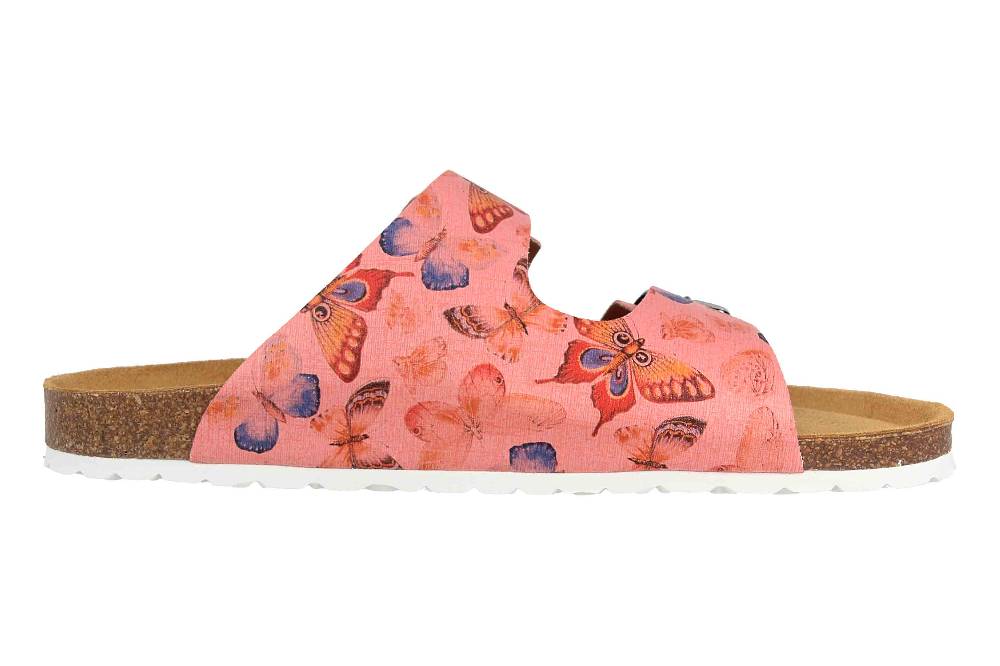 ELLA.shoes Butterfly Pantoletten In Übergrößen Rot 15-0016 Coral Große Damenschuhe