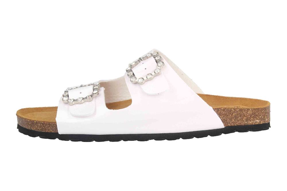 ELLA.shoes Charol soft Pantoletten in Übergrößen Weiß 15-0017 Blanco große Damenschuhe