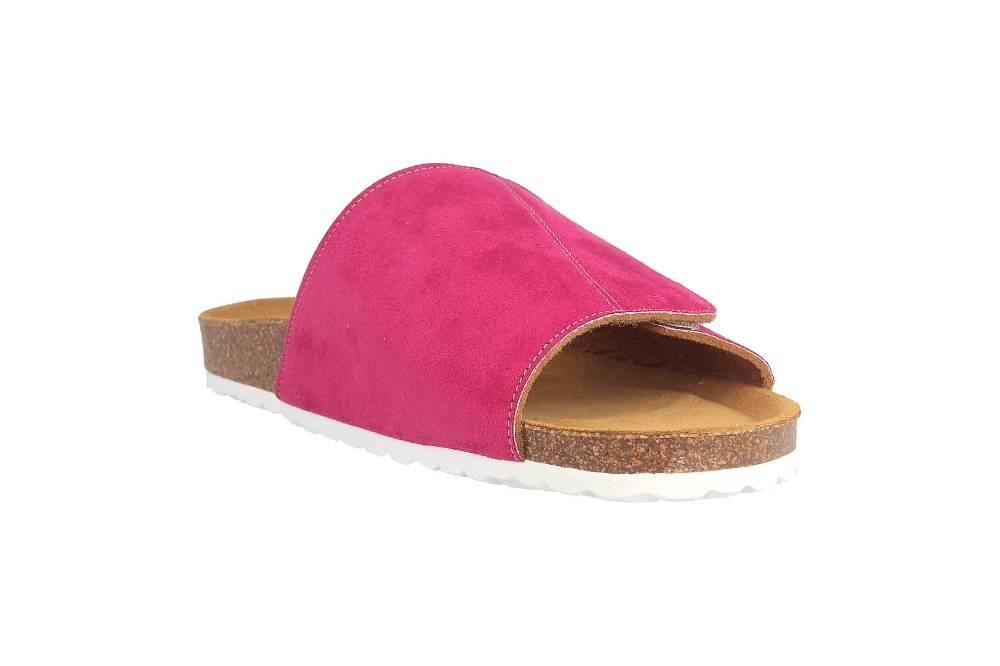 ELLA.shoes Ultrasuede Rec Pantoletten In Übergrößen Pink 520038-01 Fuxia Große Damenschuhe