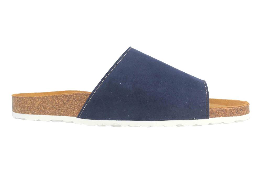 ELLA.shoes Ultrasuede Rec Pantoletten In Übergrößen Blau 520038-01 Blue Große Damenschuhe
