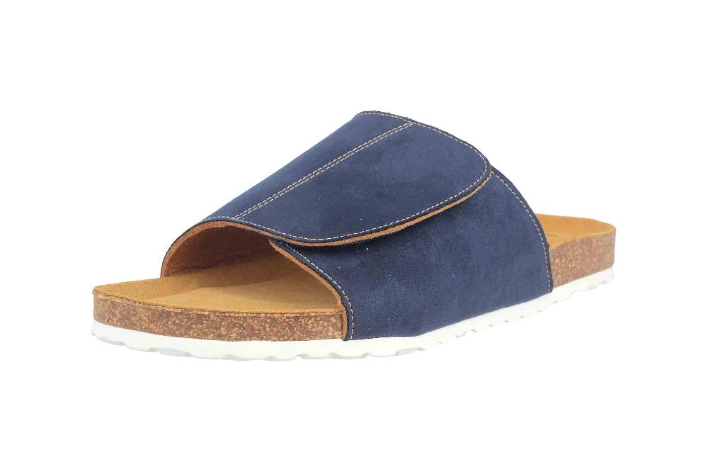 ELLA.shoes Ultrasuede Rec Pantoletten In Übergrößen Blau 520038-01 Blue Große Damenschuhe