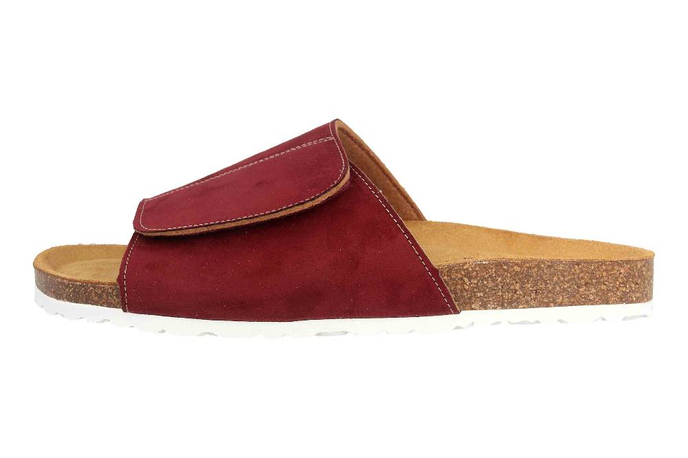 ELLA.shoes Ultrasuede rec Pantoletten in Übergrößen Bordeaux 520038-01 Burdeos große Damenschuhe