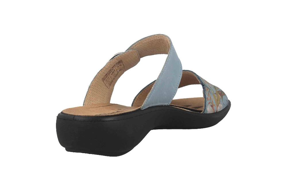 ELLA.shoes Ultrasuede Rec Pantoletten In Übergrößen Blau 520038-01 Blue Große Damenschuhe