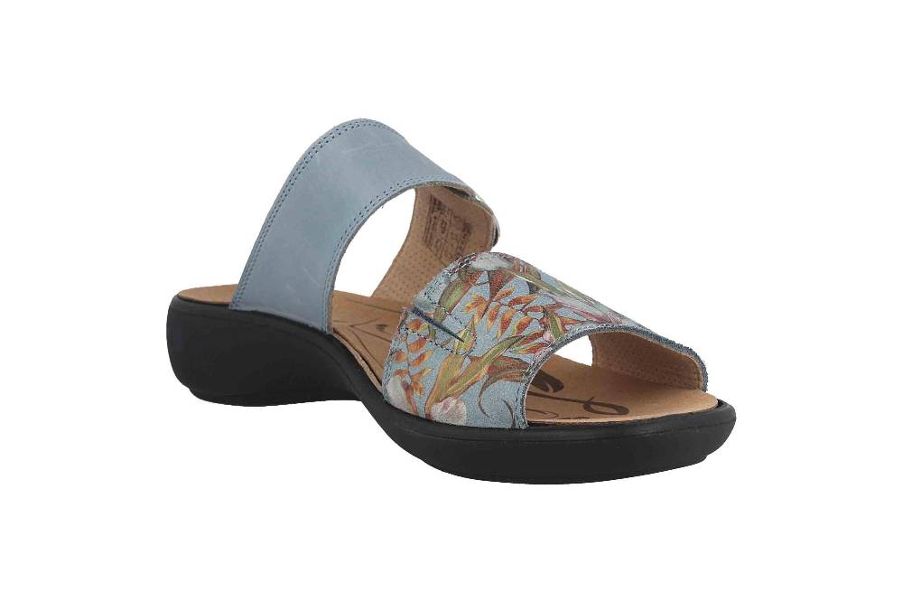 ELLA.shoes Ultrasuede Rec Pantoletten In Übergrößen Blau 520038-01 Blue Große Damenschuhe