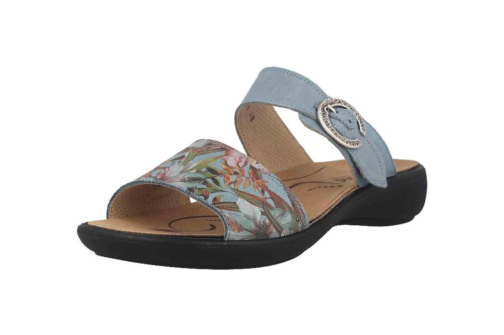 ELLA.shoes Ultrasuede Rec Pantoletten In Übergrößen Blau 520038-01 Blue Große Damenschuhe